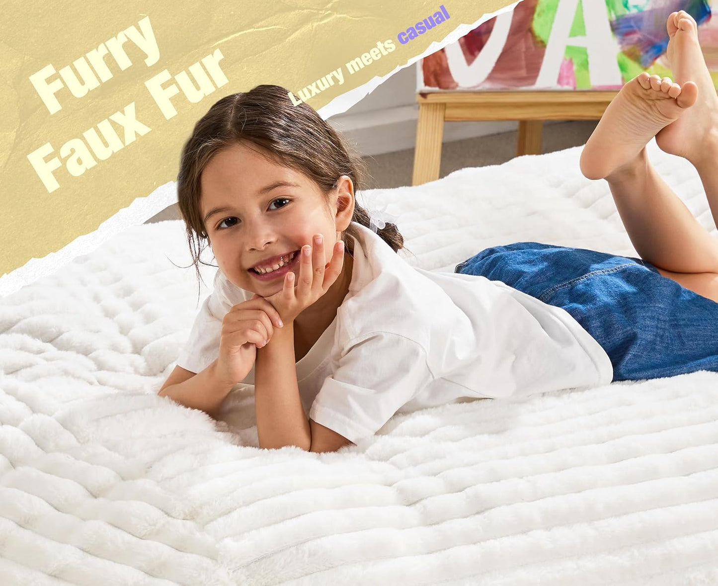 Hobestluk 5FT Bean Bag Chairs Adult Bean Bag with Portable Handle Comfy Large Bean Bag Lounge Chair with Removable Cover for Living Room Bedroom (Stripe White, 5FT)