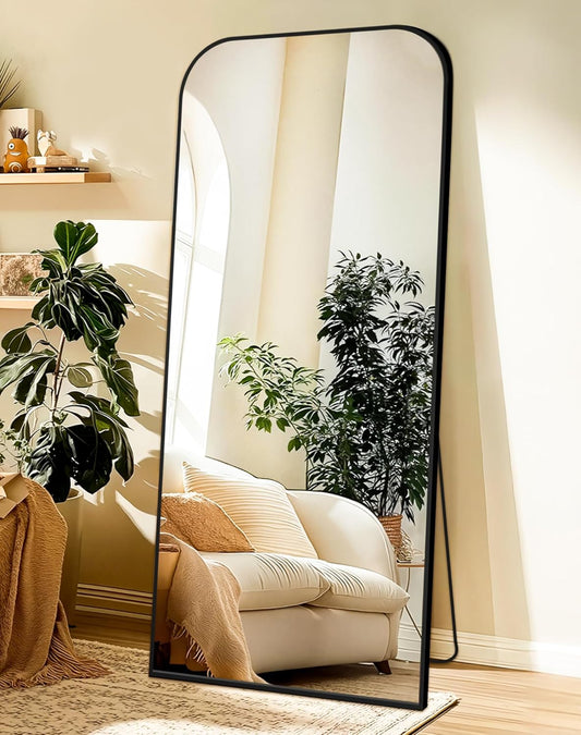 Delma Full Length Mirror, 65" x 30" Standing Large Floor Mirror with Aluminum Frame for Bedroom, Living Room,Bathroom