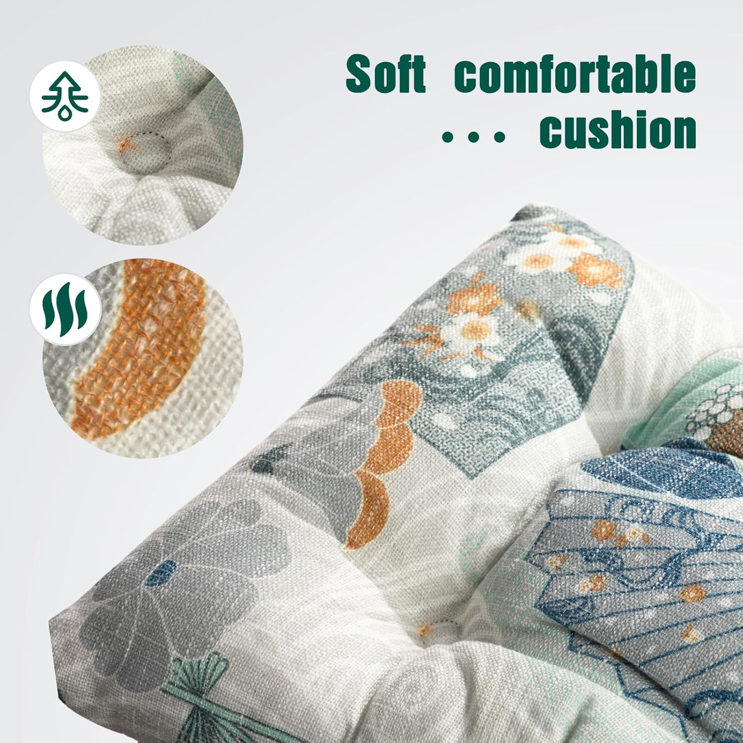 HollyHOME 15"(H) Folding Footrest Stool, Upholstered Small Foldable Ottoman, Accent Padded Sofa Foot Stool for Lazy Chair, Metal Frame Portable Foot Rest Ottoman for Living Room, Bedroom, Fan Print