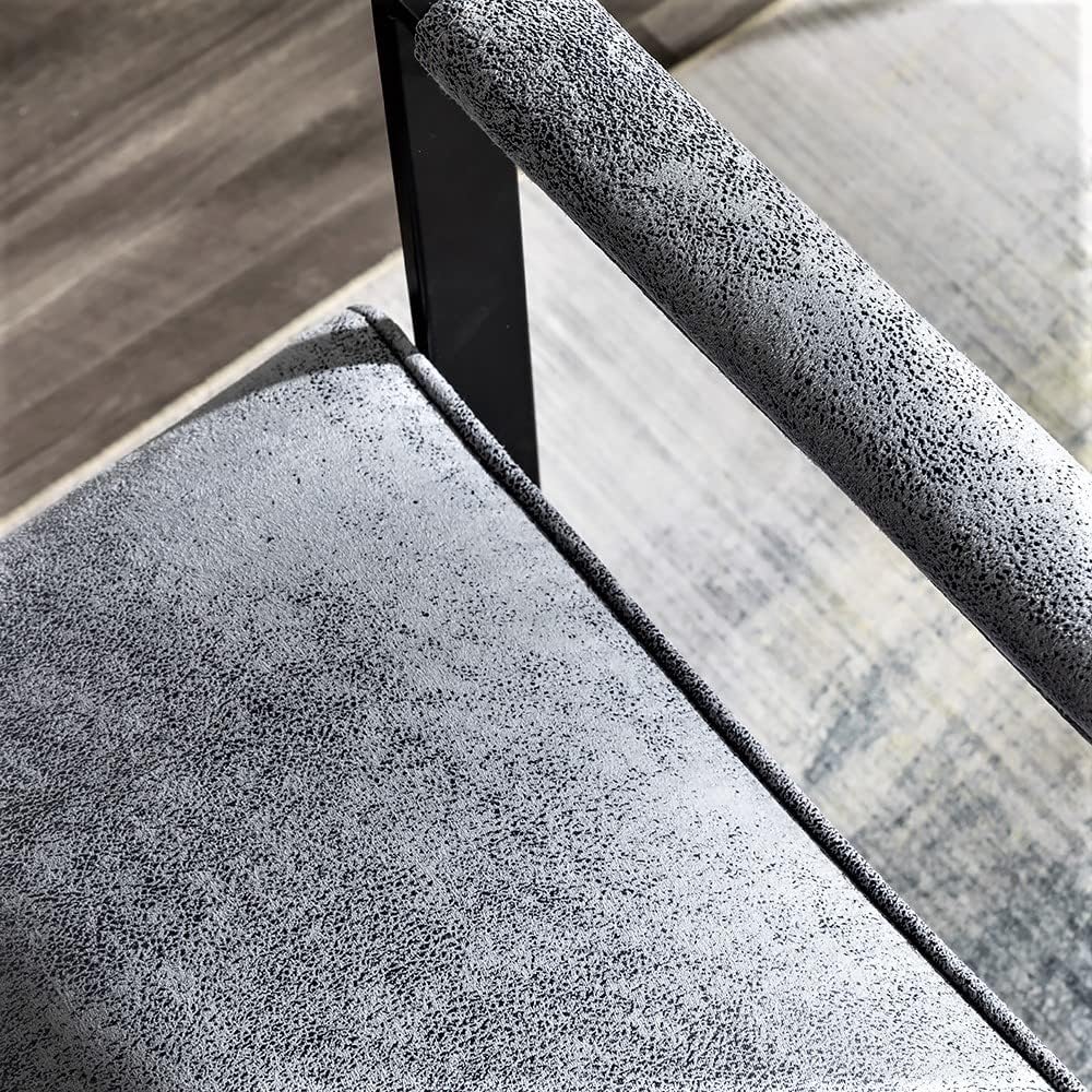 Container Furniture Classic Mid Century Modern Accent Chair with Durable Square Metal Frame, Armchair for Living Room, Bedroom, Home Office in Spotted Microfiber Upholstery, Grey