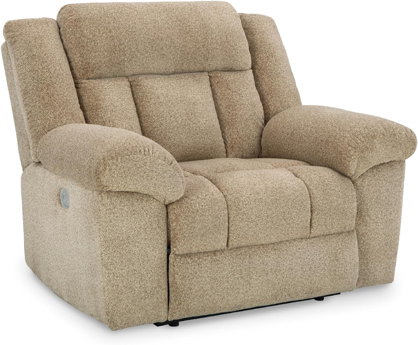 Signature Design by Ashley Tip-Off Classic Wall Hugger Power Recliner with Adjustable Headrest and USB Ports, Light Brown