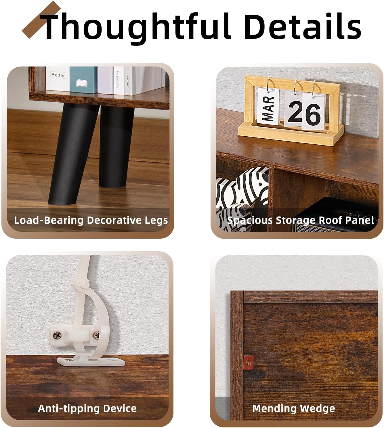 LEYAOYAO 10 Cube Bookshelf, 3 Tier Vintage 55.12" Wide Bookcase with Legs, Mid-Century Wood Bookshelves Storage, Brown Large Book Case, Freestanding Organizer Display Shelf for Living Room, Office