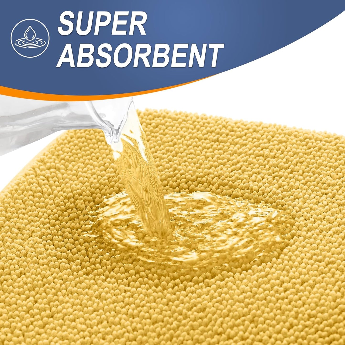 OLANLY Thick Memory Foam Bath Mat Rug 30x20, Extra Soft Absorbent Bathroom Rug, Quick Dry Bath Mats, Non-Slip, Machine Washable Carpet for Bathroom, Tub and Shower, Home Decor Accessories, Yellow