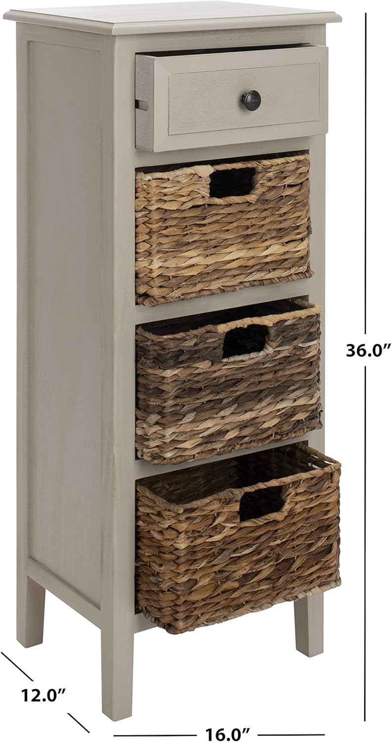 Safavieh Home Michaela Coastal Vintage Grey 4-drawer Side Table