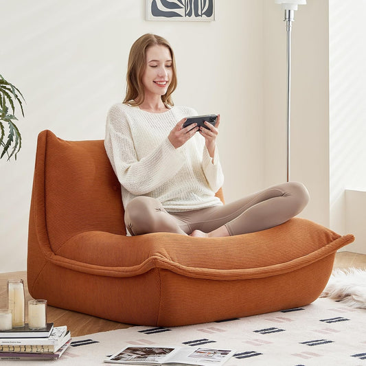 Bean Bag Chairs for Adults Giant BeanBag Chair Sofa Memory Foam Bean Bag Chair Couch with Ergonomic Design for Adults and Kids Home Living Room Bedroom Office Home Gaming Salon(Caramel Color)