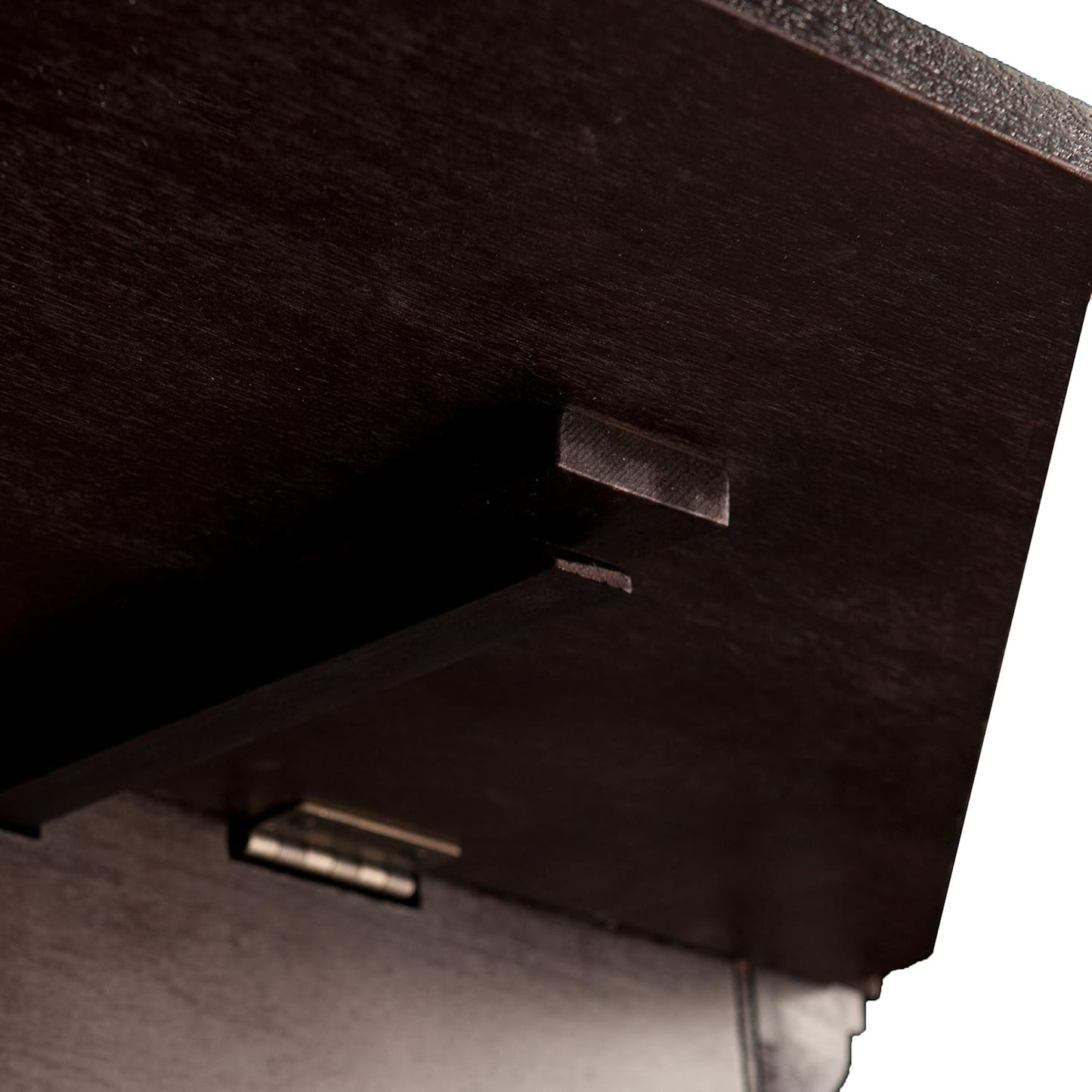 SEI FURNITURE Grantham Faux Stone Corner Electric Media Fireplace, Ebony Finish.