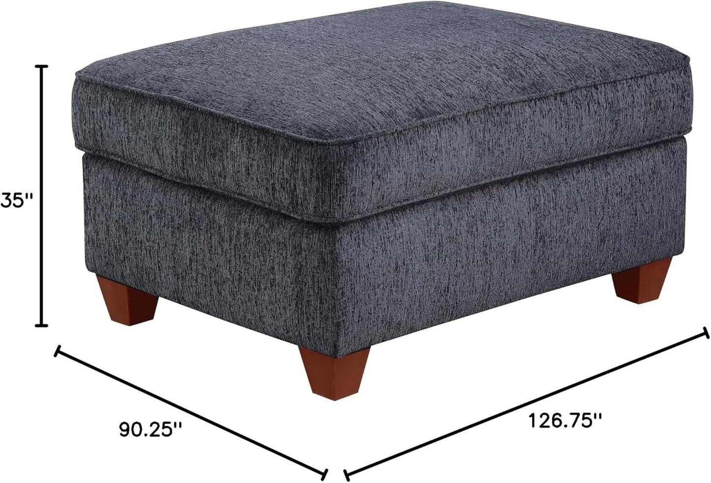 127" L-Shaped Sectional Couch with Movable Ottoman&6 Throw Pillows,7 Seat Chenille Upholstered Sofa W/2 Cup Holder,USB Port&Hidden Storage Box,DIY Combination,for Living Room,Apartment,Dark Gray