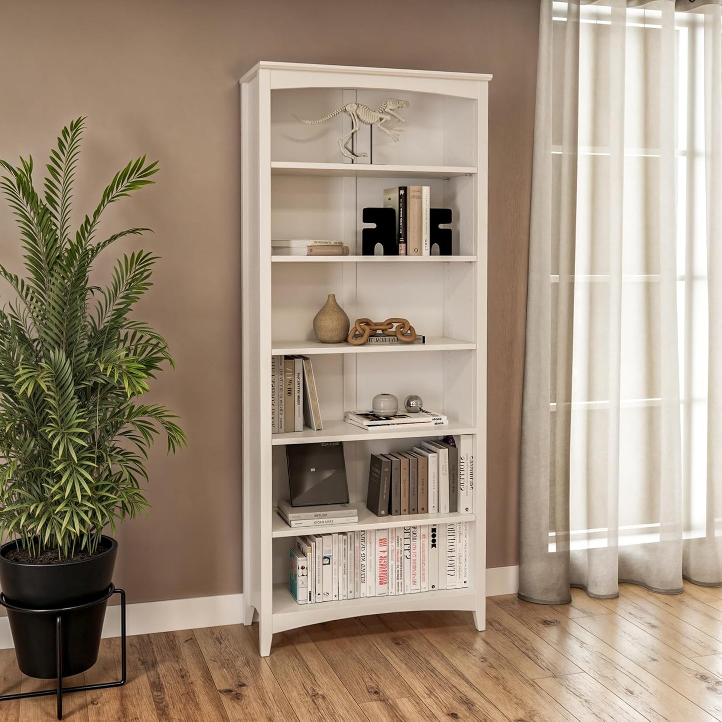 Camaflexi Shaker Style Bookcase, 72", White