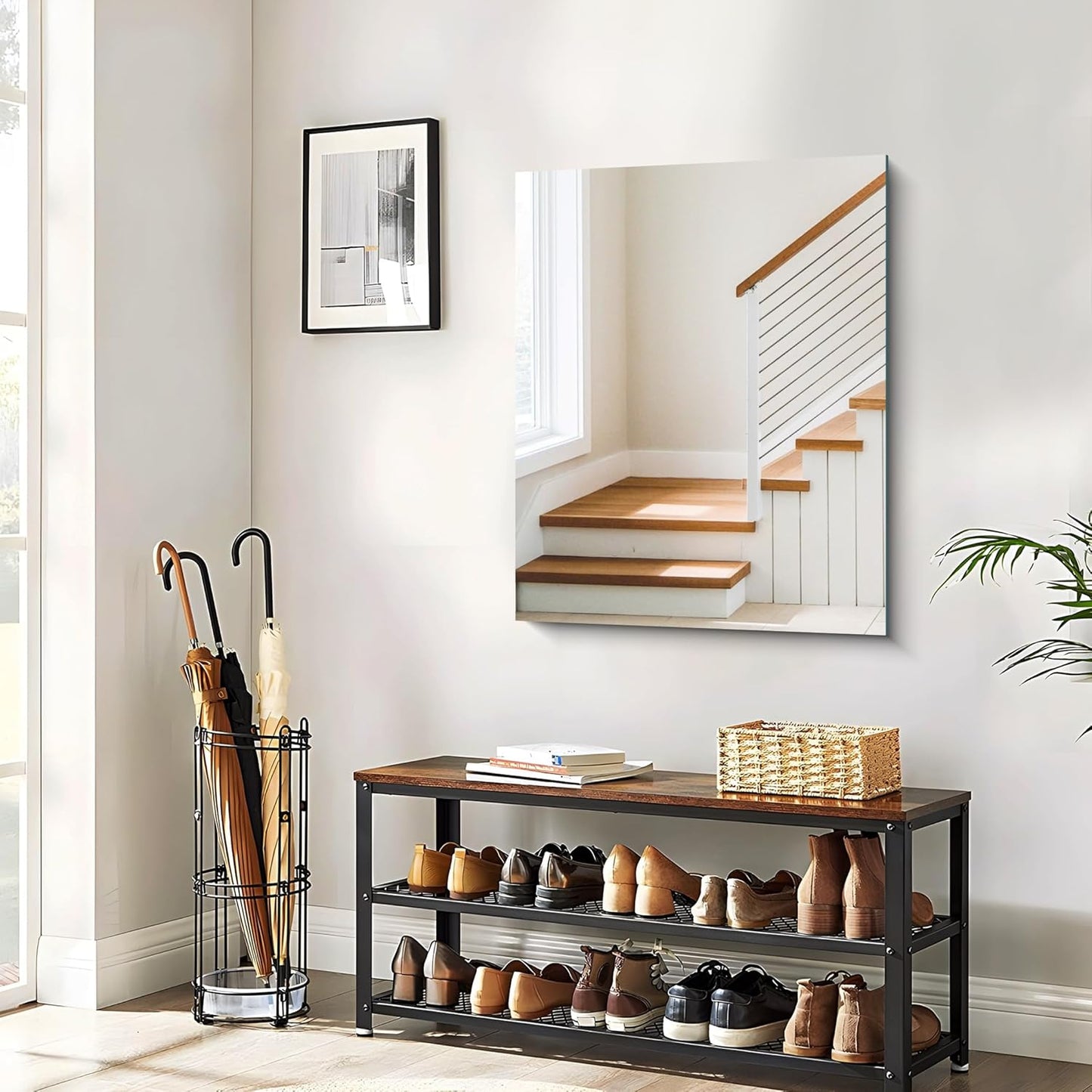 Frameless Mirror, 24x30 Inch Bathroom Mirror for Wall, Rectangle Bathroom Vanity Mirrors with Polished Edge, Hangs Horizontally or Vertically for Bathroom, Bedroom and Living Room