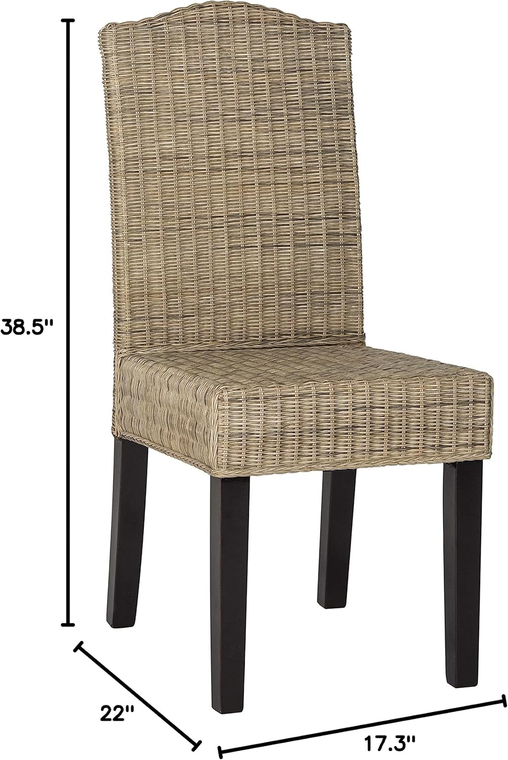 SAFAVIEH Home Collection Odette Grey Wicker Dining Chair