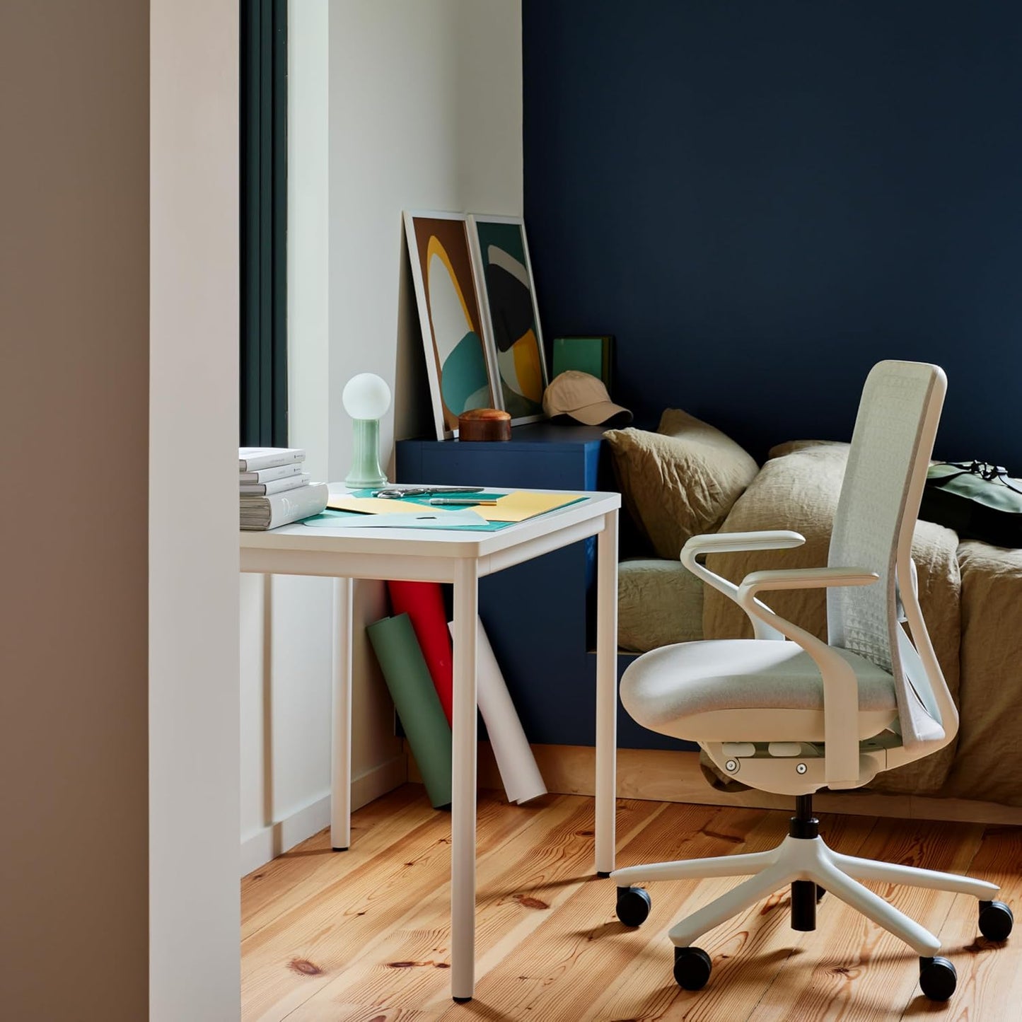 Branch Daily Desk - Functional at Home Office Desk with Effortless Assembly, Timeless Design, Rounded Corners, and Built-in Cable Notch - 58” W x 27” H x 24” D - Charcoal - Charcoal