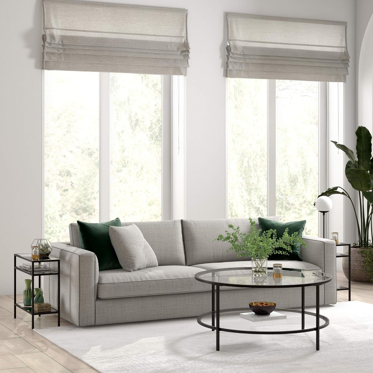 Henn&Hart Sivil Side Table, 24" Wide, Black