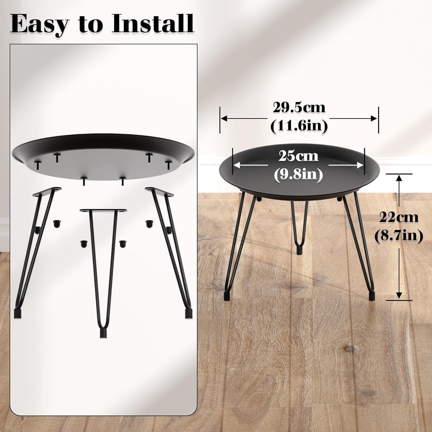 SUEH DESIGN Plant Stand Indoor, Metal Plant Stand Round Plant Table Heavy Duty Plant Stool Flower Pot for Indoor Outdoor Home Decor, 1 Pack Short