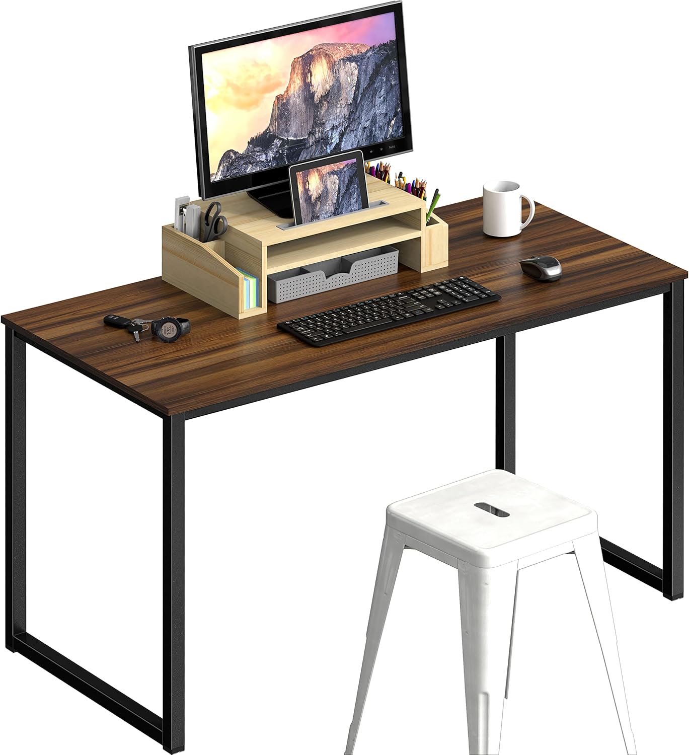 SHW Mission 40-Inch Home Office Computer Desk, Walnut