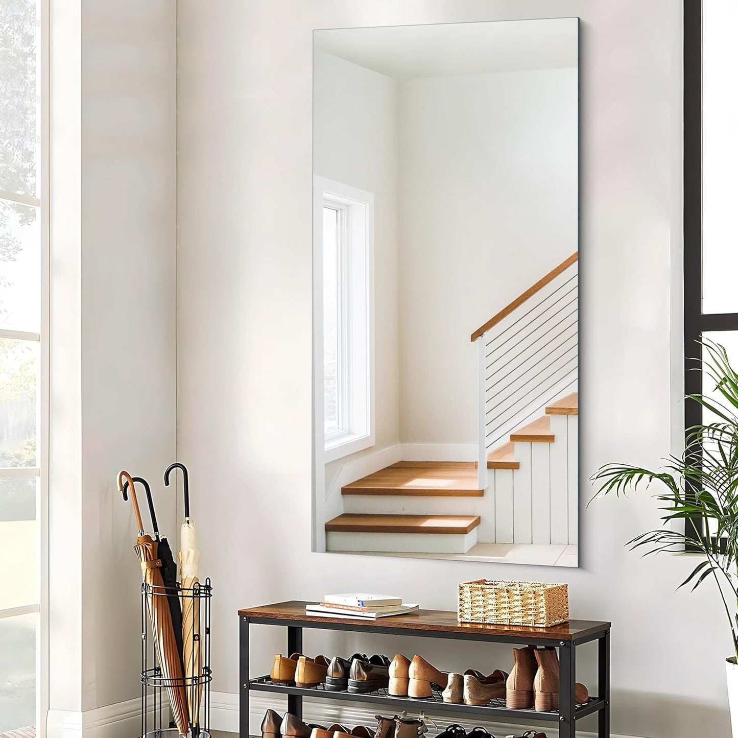 Frameless Mirror, 30x60 Inch Large Bathroom Mirrors for Wall, Upgraded Shatterproof Rectangle Vanity Mirror Over Sink with Polished Edge for Bathroom,Bedroom,Living Room and Entryway