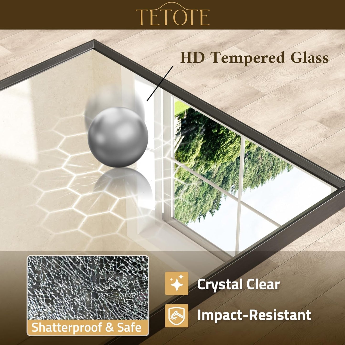 TETOTE Black Bathroom Mirror 24" x 30" Matte Black Rectangle Beveled Framed Bathroom Vanity Mirror for Over Sink, Tempered Glass, Shatterproof, Stronger Frame, Modern Farmhouse Bedroom, Entryway