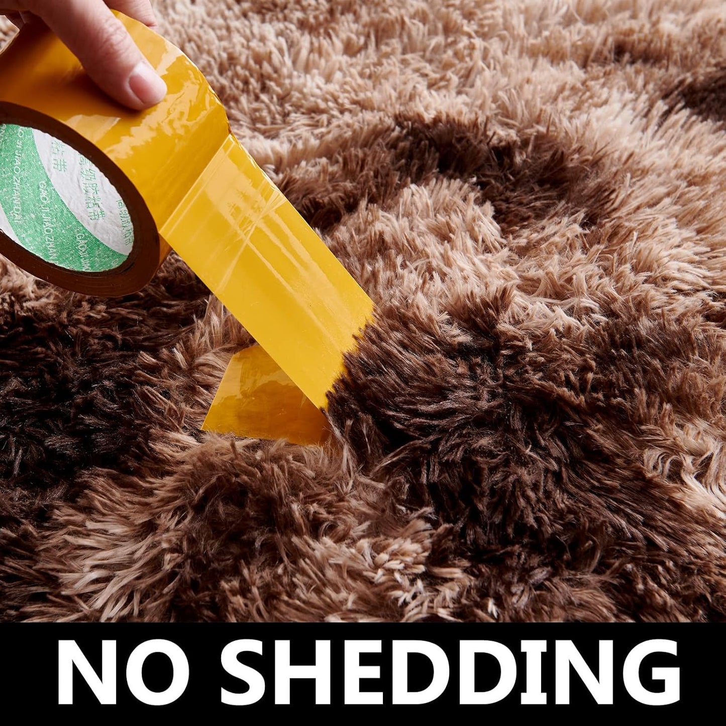 FJZFING Tie-Dyed Coffee Round Rug Ultra-Soft Plush Modern 4x4 Circle Area Rug for Kid's Bedroom, Fluffy Shag Circular Rug for Nursery Room, Non-Slip Home Decor Carpet for Teen's Room