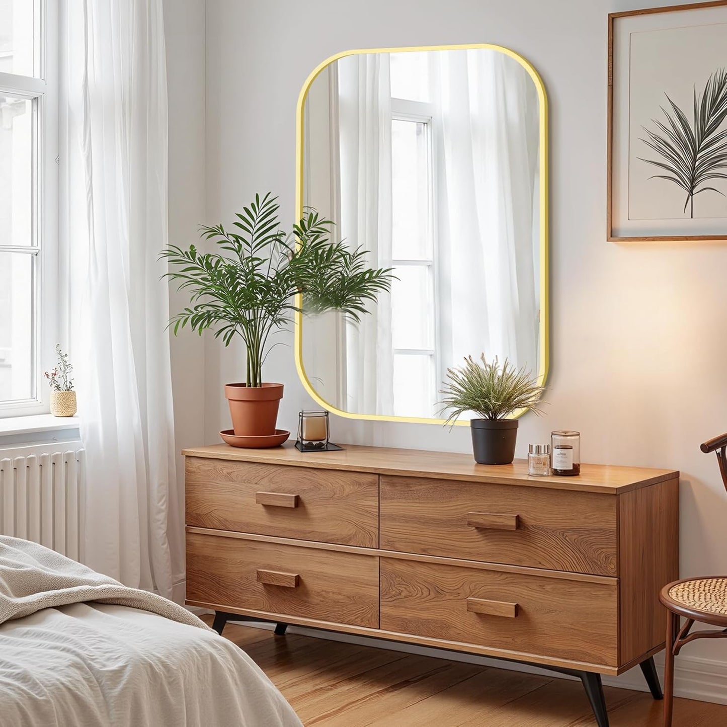 Bathroom Mirrors for Over Sink, 26x38 Gold Vanity Mirror for Bathroom Sink, HD Shatterproof Squircle Wall Mirror for Bathroom Washroom Lavatory Restroom Metal Frame