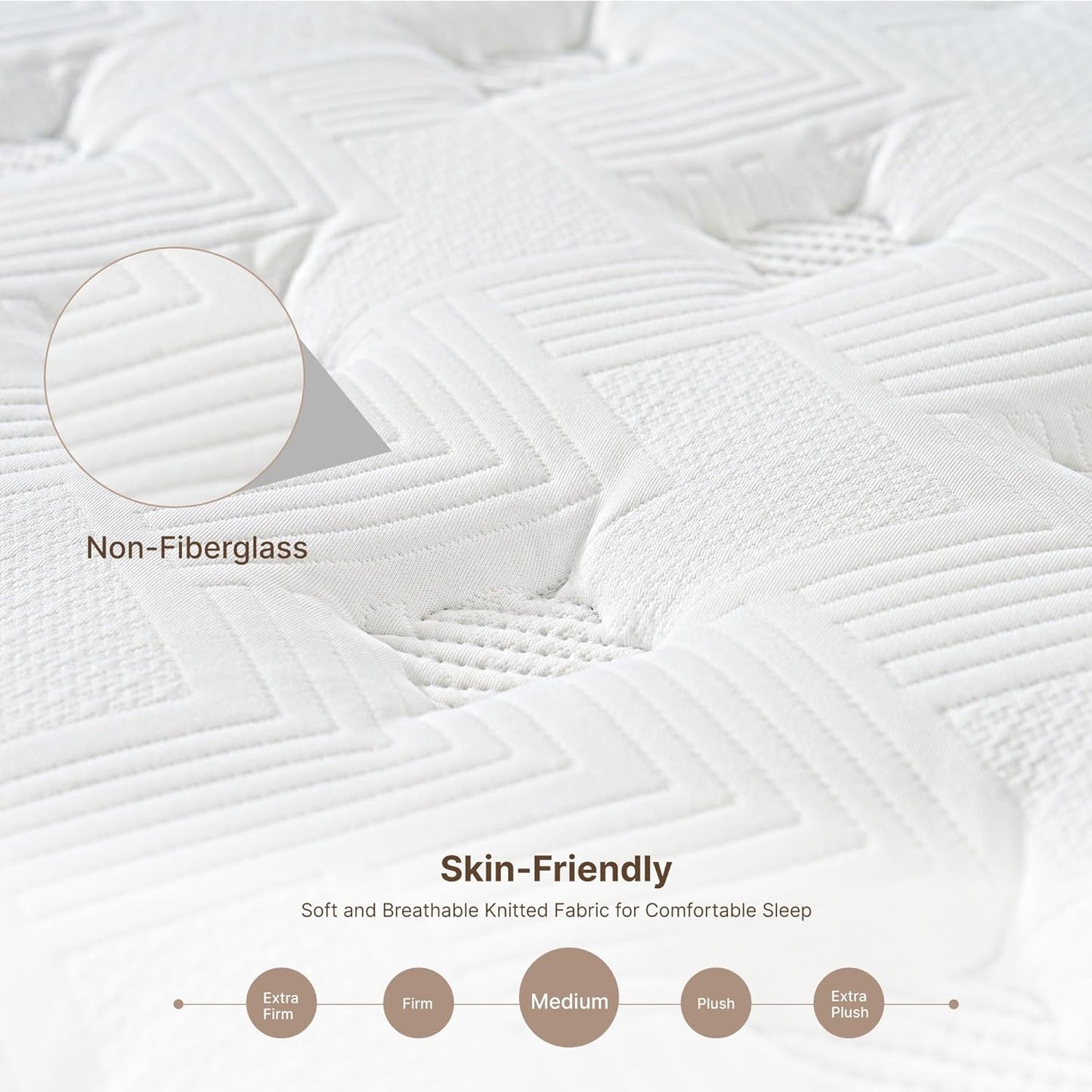 King Size Mattress, 10 Inch 5-Zone Pocket Spring Hybrid Mattress with Gel Memory Foam for Pressure Relief & Peaceful Sleep, Medium Firm, Mattress in a Box