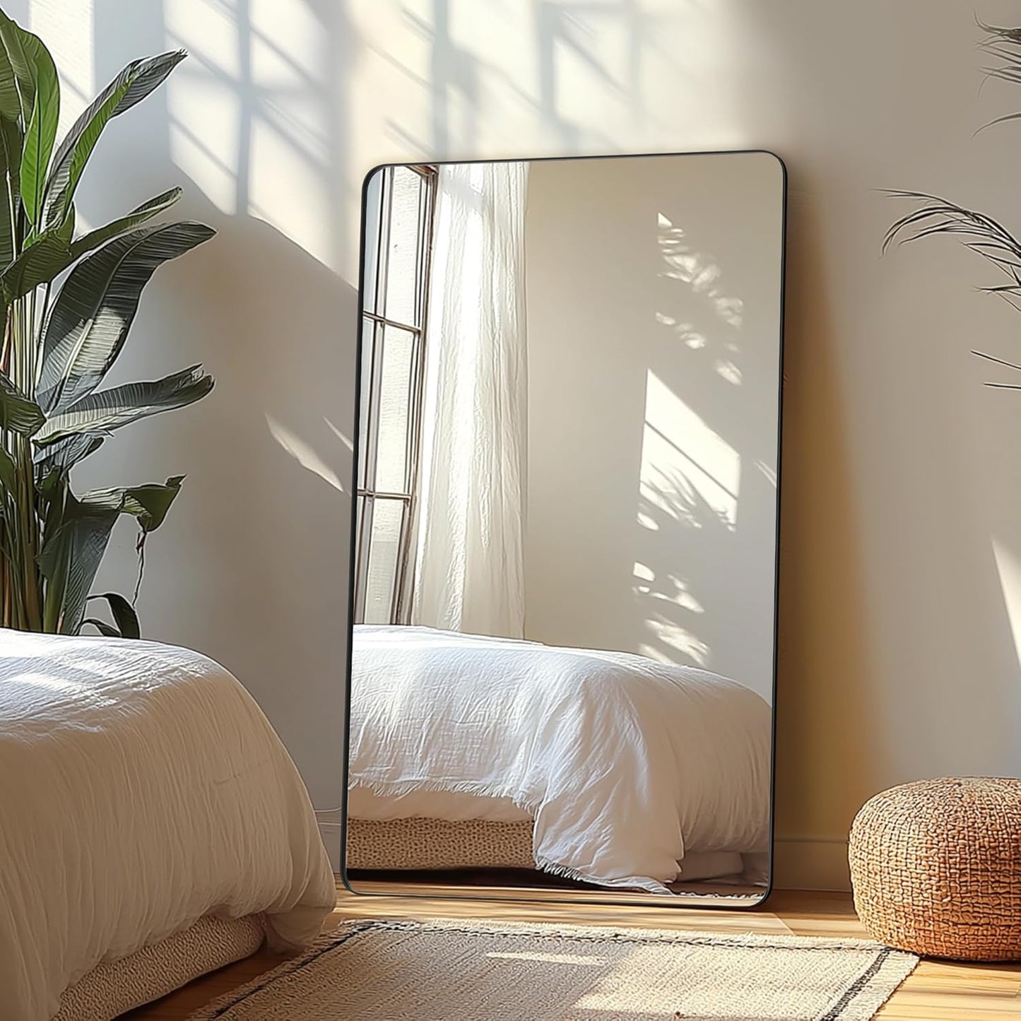 Delma Black Framed Bathroom Vanity Mirror for Over Sink, 50x30 Inch High-Definition Wall Mirror with Horizontal/Vertical Hanging, Durable Rust-Resistant Bathroom Mirror for Modern Decor (Black)