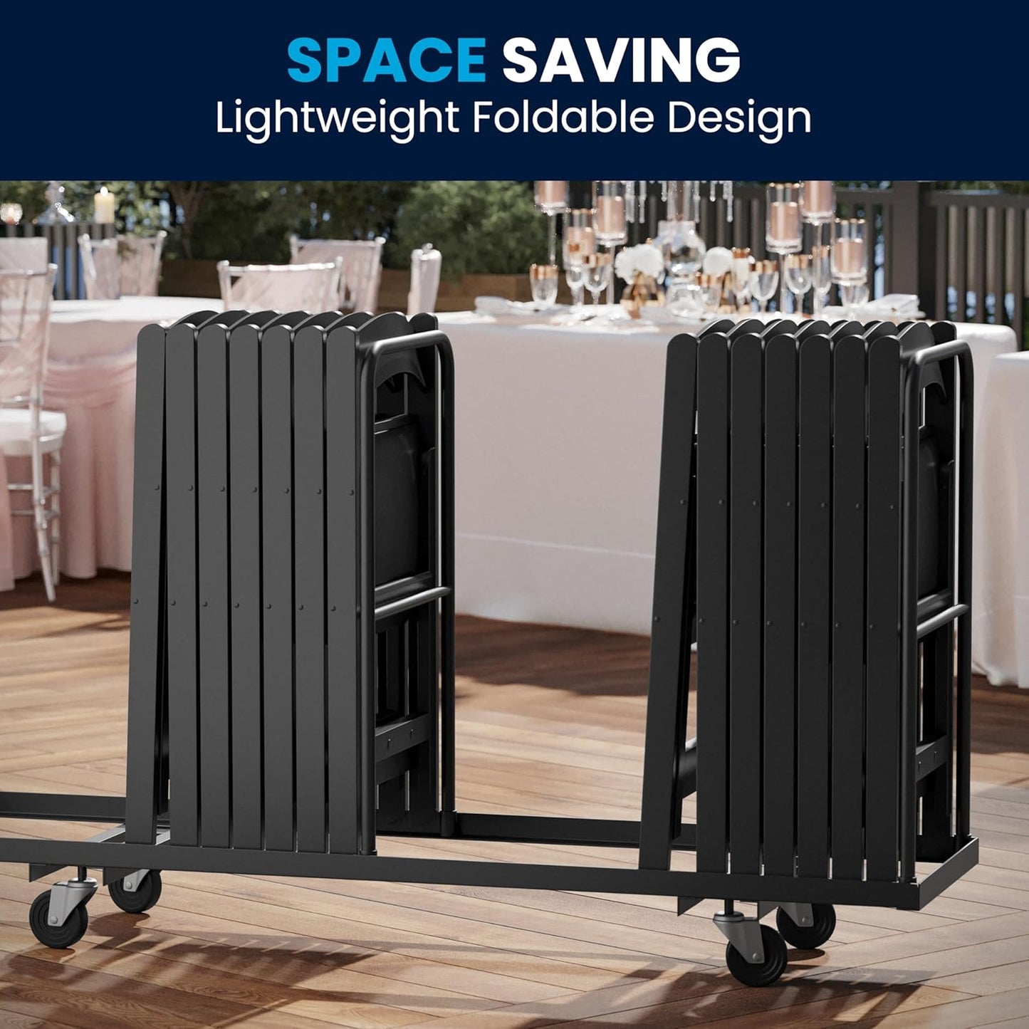 Flash Furniture Hercules Series Folding Chair - Black Resin - 2 Pack 800LB Weight Capacity Comfortable Event Chair - Light Weight Folding Chair