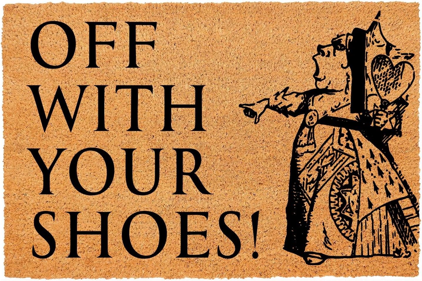 Funny Coir Doormat Off with Your Shoes Front Door Mat Entryway Outdoor Mats with Heavy Duty Front Porch Welcome Mats Entry Natural Coconut Brown Novelty Prank Gift Funny Coir Mat 23.7x15.7 inch