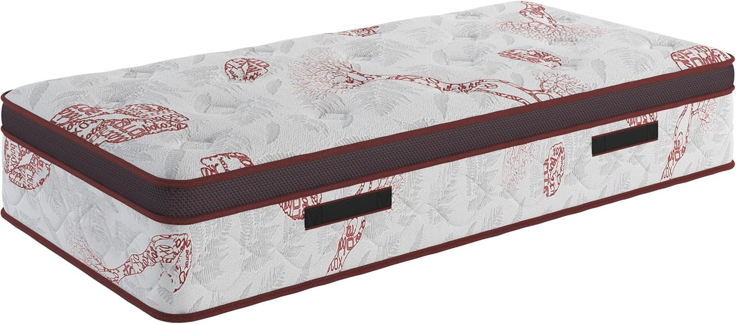 Ottomanson Twin 13" Luxury I Eurotop Mattress, Medium-Firm Memory Foam Comfort - Made in USA - Premium Quilted Cover Mattress - Fiberglass-Free - Bed in a Box