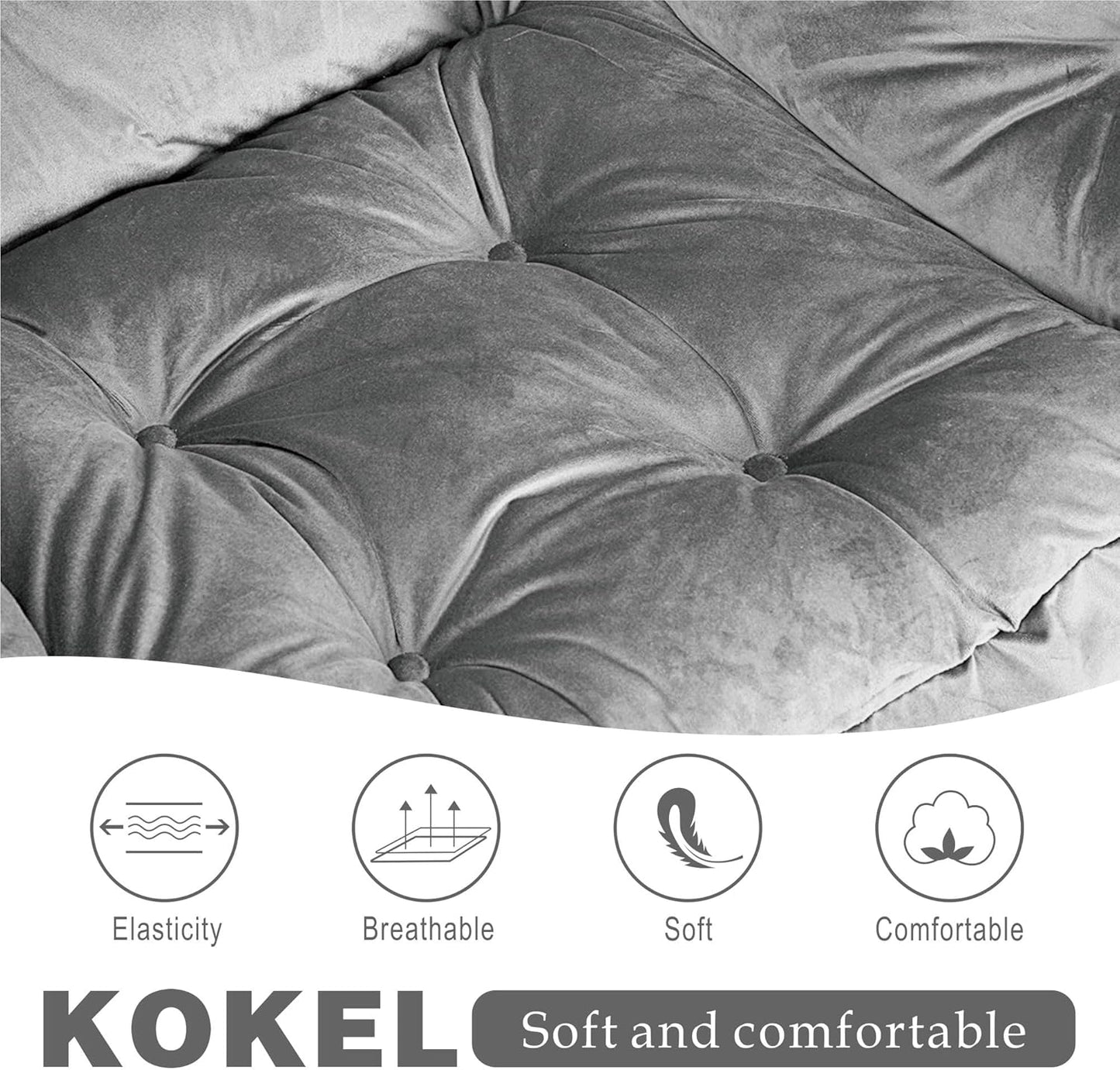 Lazy Chair with Folding Ottoman,Living Room Chairs, Accent Contemporary Lounge Chair, Single Steel Frame Leisure Sofa Chair with Armrests and A Side Pocket (DL22GRAY)