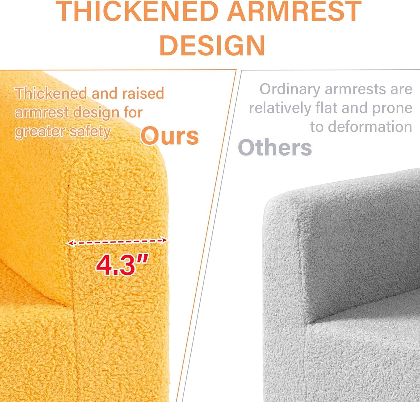 Tiita Kids Couch Plush Toddler Chair, Cloud-Like Glow in The Dark Kids Sofa Toddler Reading Chair with Washable Cover Carrying Handle, Convertible Children Sofa Chair for Girls and Boys