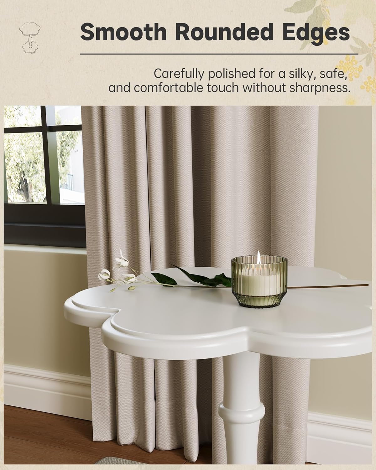 Accent Solid Wood End Table for Living Room, Small Bedside Tables Nightstand for Bedroom, Unique Pedestal Side Table, Round Wooden Tables for Drinks, Plants & Home Decor (White)