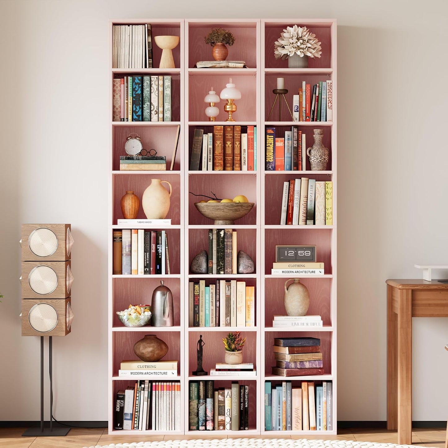 IRONCK Tall Narrow Bookshelf 8 Tiers, Compact Corner Bookcase, Easy to Match for Living Room, Office, Study, Bedroom