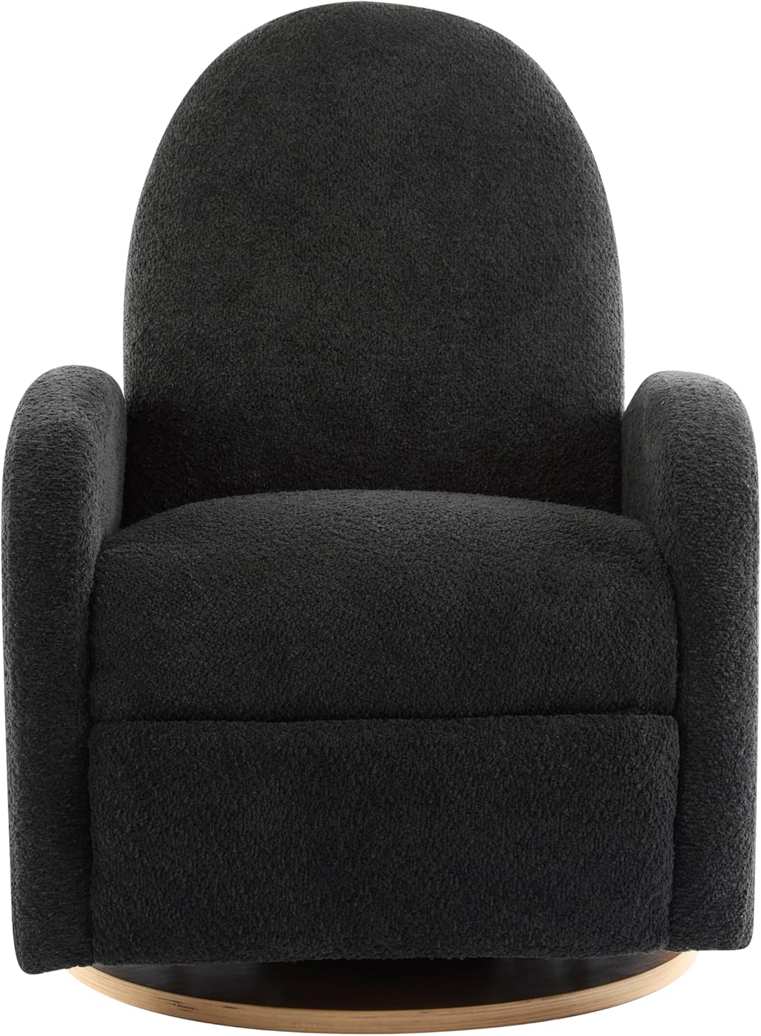Christopher Knight Home Sidney Fabric Upholstered 360° Swivel Chair, Boucle Push-Back Recliner, Solid Wood Glider Recliner with Rotation, Living Room Lounge Sofa, Adjustable Comfy Reading Chair,Black