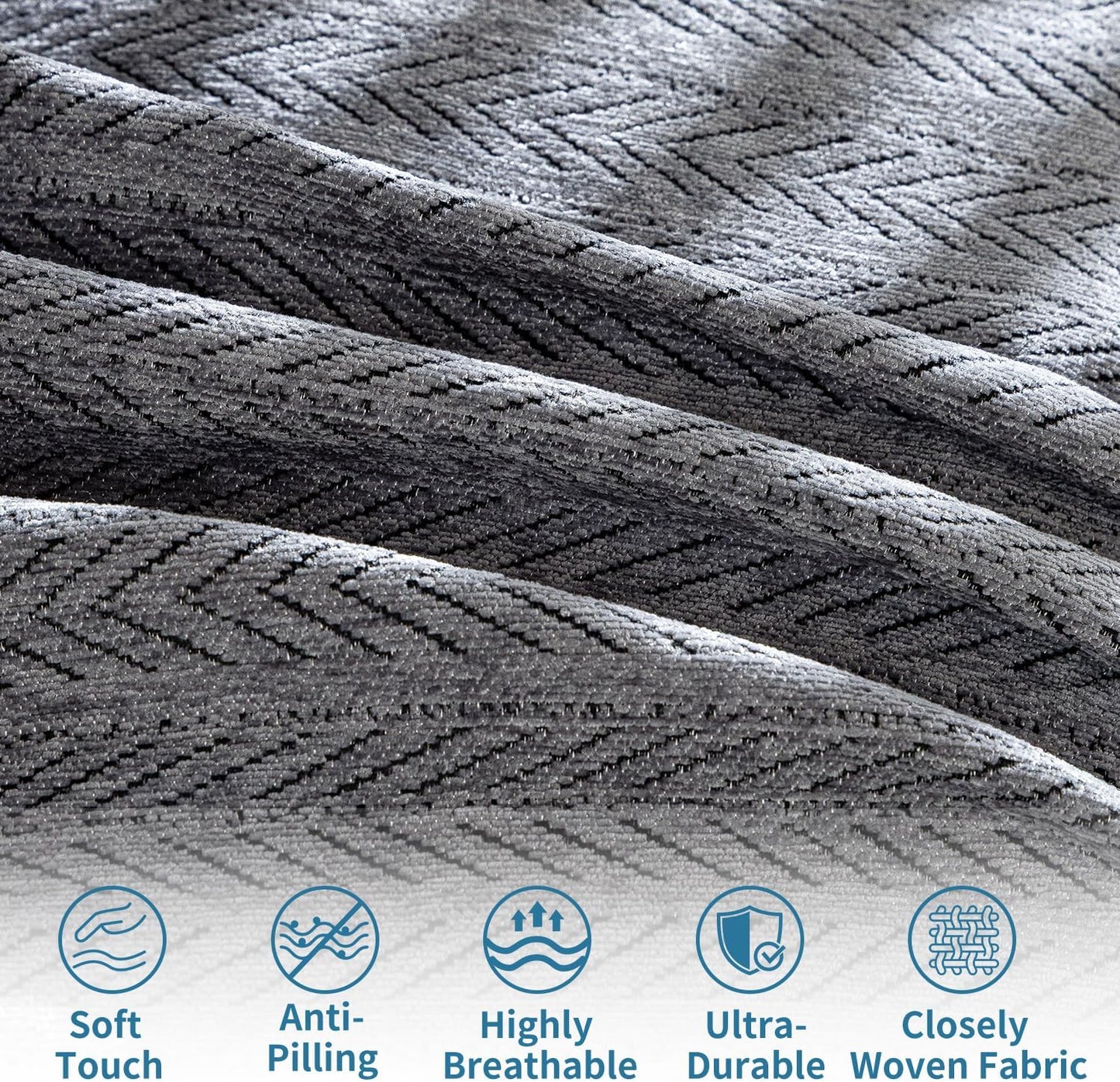 Nobildonna Sofa Cover Washable Soft Thicken Chenille Couch Cover with Tassel,Waterproof Sofa Slipcovers for 2 Cushion Couch,Loveseat,Futon Couch Furniture Protector Pet-Friendly,Dark Gray 71"x102"