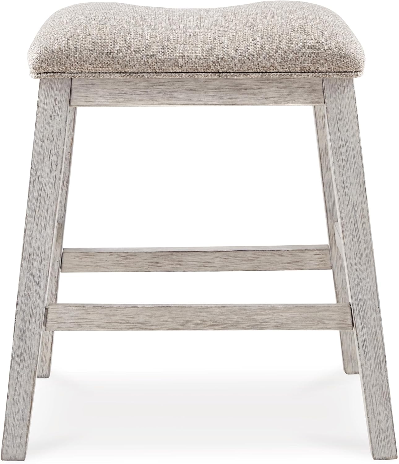 Signature Design by Ashley Skempton Modern 24" Counter Height Upholstered Barstool, 2 Count, Whitewash