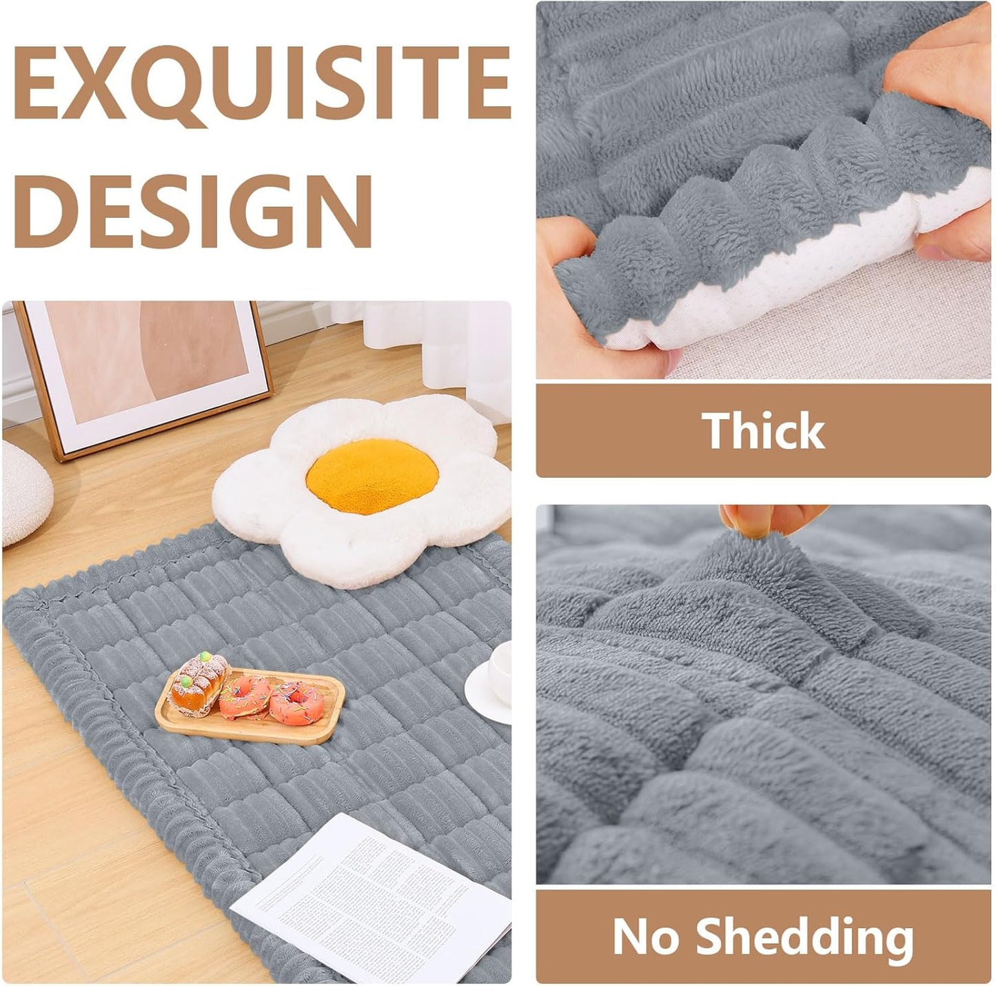 Smiry Couch Cover for Dogs Washable, Non Slip Fuzzy Pet Couch Covers for 3 Cushion Sofa Pet Friendly, Thick Soft Sofa Slipcovers Cushion Protector (Grey, 27.6" x 59")