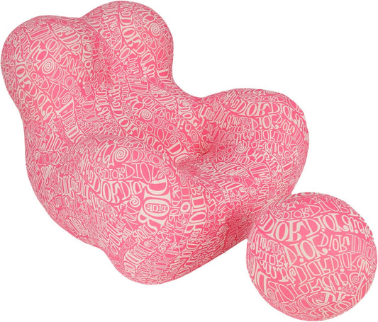 Bean Bag Chair - Memory Foam Bean Bag Chair for Adults, Comfy High-Resilience Single Sofa, Small Space Floor Chair, Chaise Lounge for Living Room, Bedroom (Pink, Ball)