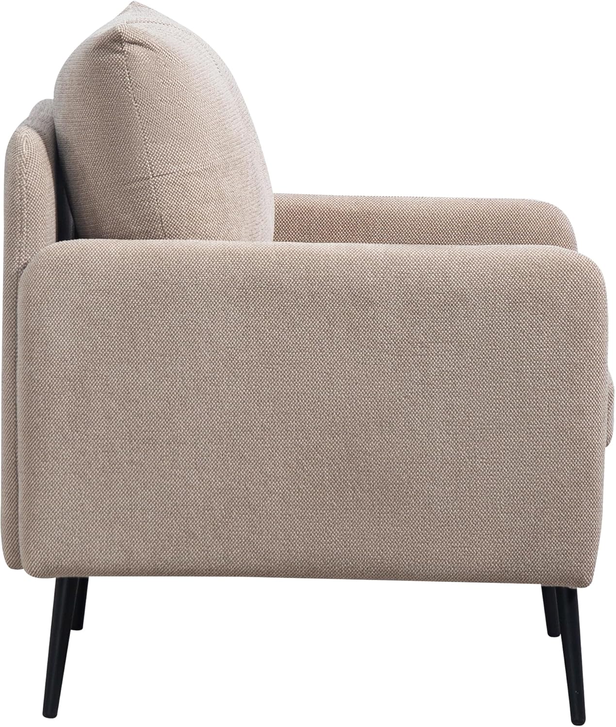 Ball & Cast Accent Chair with Metal Black Legs,Comfy Chenille Club Fabric Armchair,Single Sofa Chair for Living Room Bedroom,Dining Accent for Bedroom,Office,Coffee
