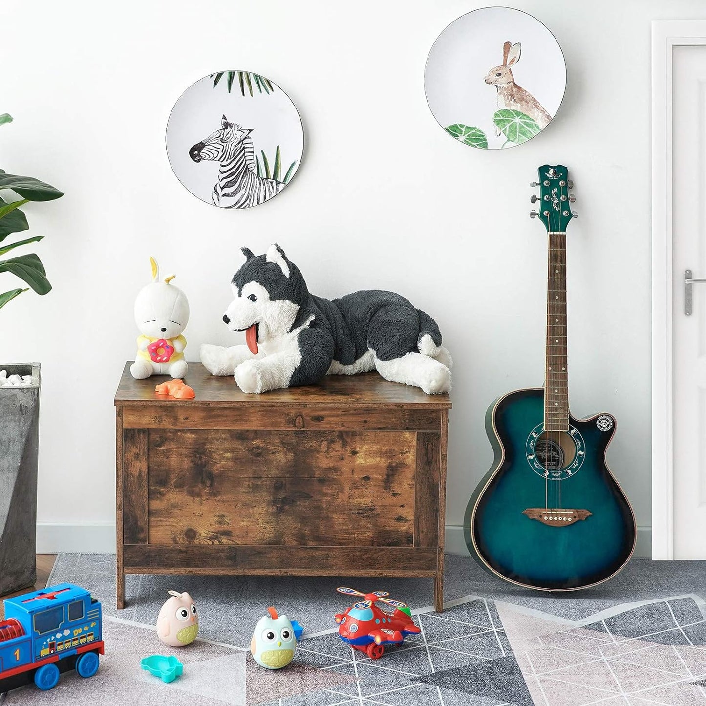 HOOBRO Toy Box, Retro Wooden Look Storage Chest with Safety Hinge, Entryway Storage Bench Supports 220 lb, 29.9 x 15.7 x 18.9 Inches Toy Chest Organizer, Easy Assembly (Rustic Brown) BF75CW01G1