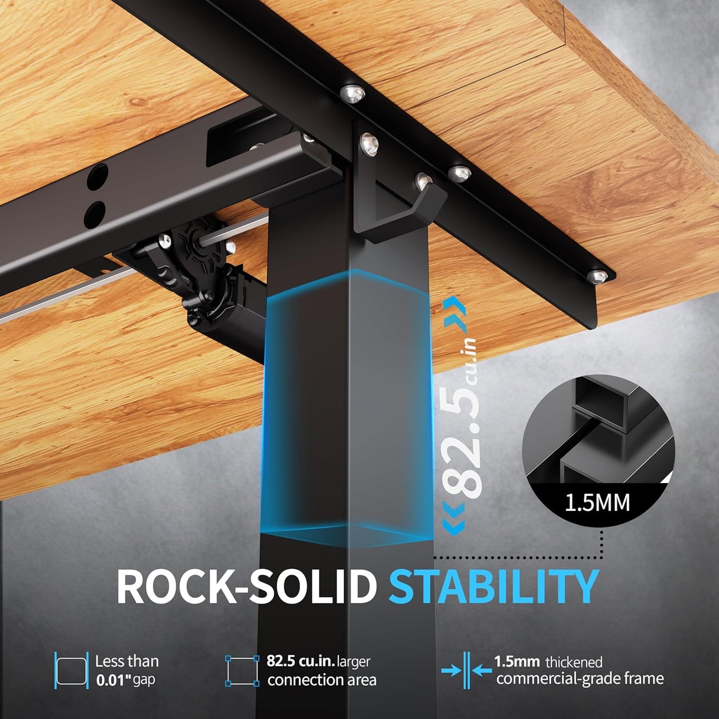 Electric Standing Desk, 55x24 inches Height Adjustable Desk, Sit to Stand Desks Memory Gaming Computer Workstation for Home Office, Light Rustic Brown