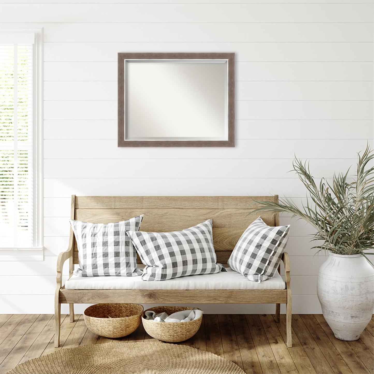 Amanti Art Brown Wall Mirror 26x32 Noble Mocha Rectangle Bathroom Mirror for Wall Decor Living Room, Large Casual Frame, Hangs Horizonally and Vertically, Bathroom Decor, Beveled Edge from WI, USA