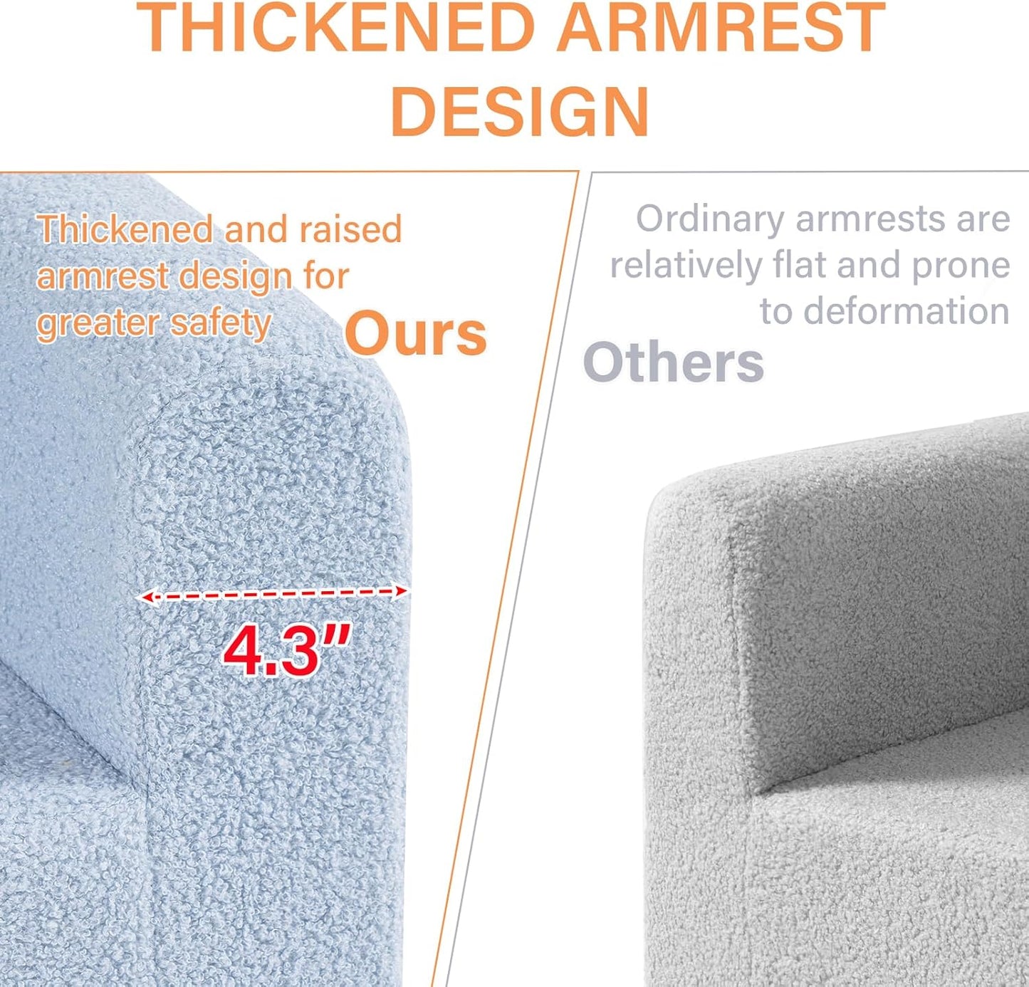 Tiita Kids Couch Plush Toddler Chair, Cloud-Like Glow in The Dark Kids Sofa Toddler Reading Chair with Washable Cover Carrying Handle, Convertible Children Sofa Chair for Girls and Boys