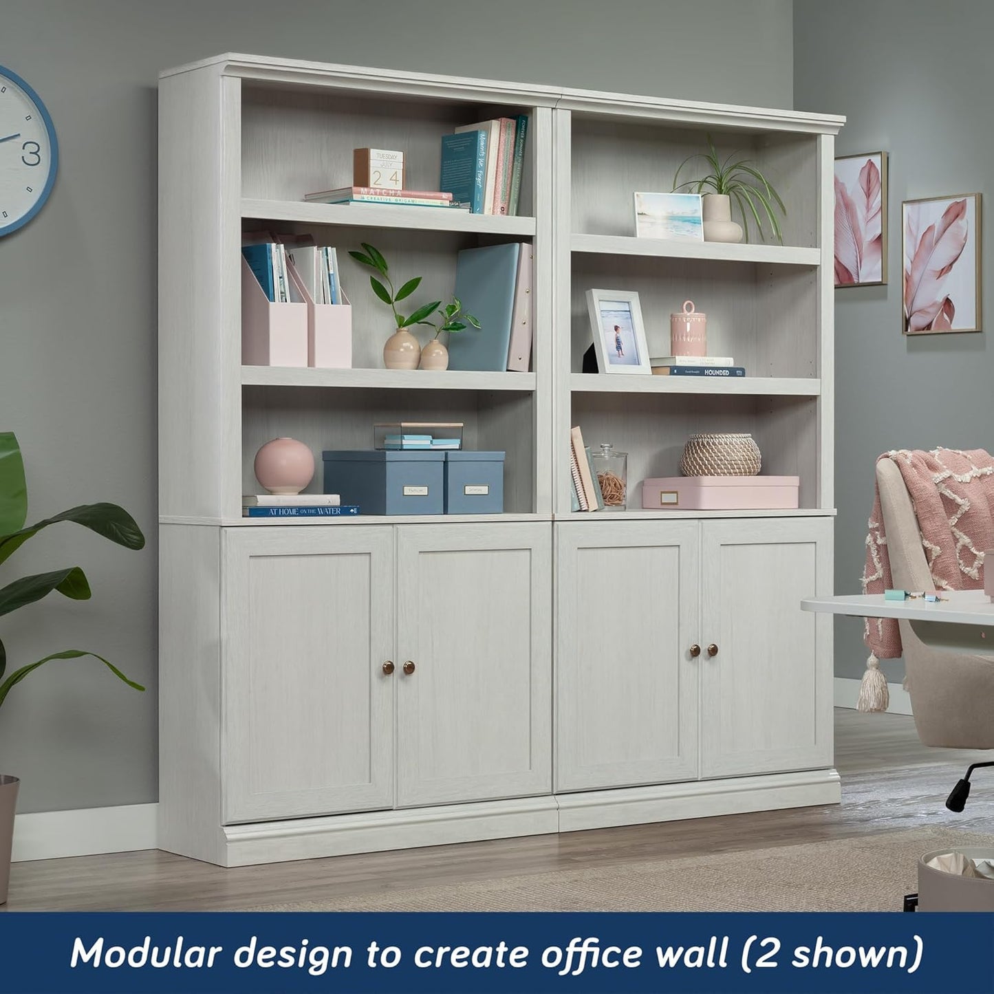 Sauder Miscellaneous Storage Library, Glacier Oak Finish