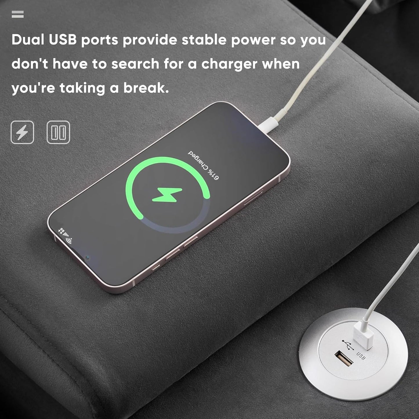 Merax U-Shaped Sectional Sofa with Cupholders, Console and USB Charging Ports, 6-seat Velvet Upholstered Sleeper Couch with Symmetrical Chaise for Living Room, Apartment, 123", Gray