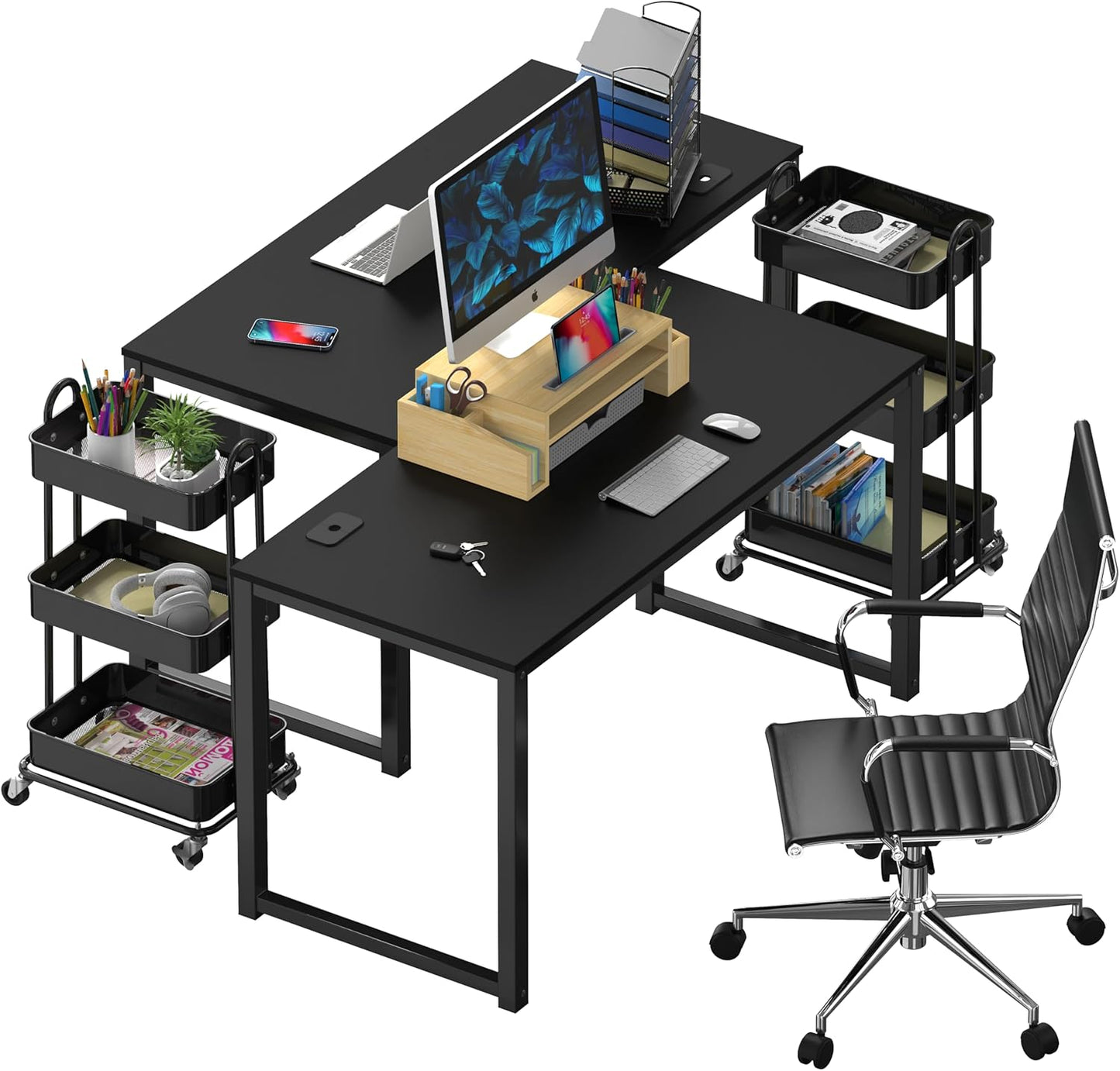 SHW 48-Inch Commercial-Grade Office Computer Desk, Black