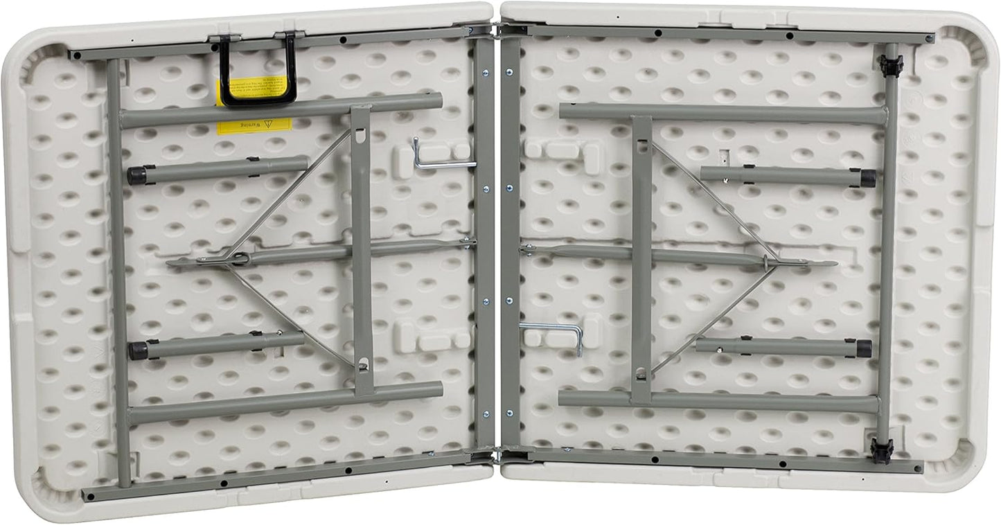 Flash Furniture Elon Commercial Grade 5-Foot Bi-Fold Granite White Plastic Folding Table