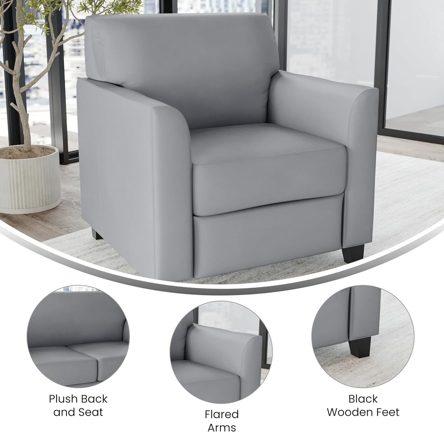 Flash Furniture HERCULES Diplomat Series Gray LeatherSoft Chair