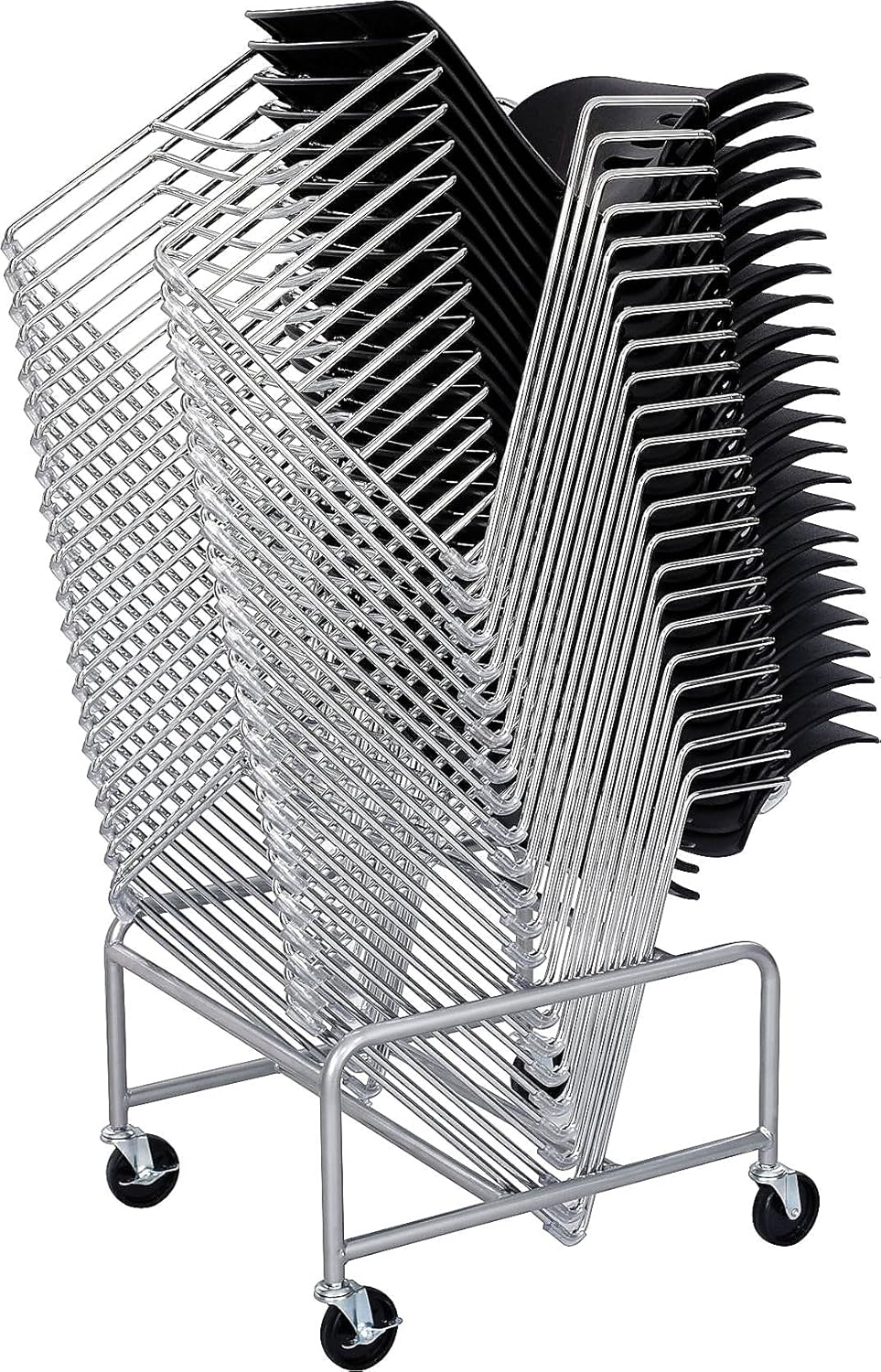 Safco 4190SL Sled Base Stack Chair Cart for use with Veer and Vy Stack Chairs. Sold Separately, Silver