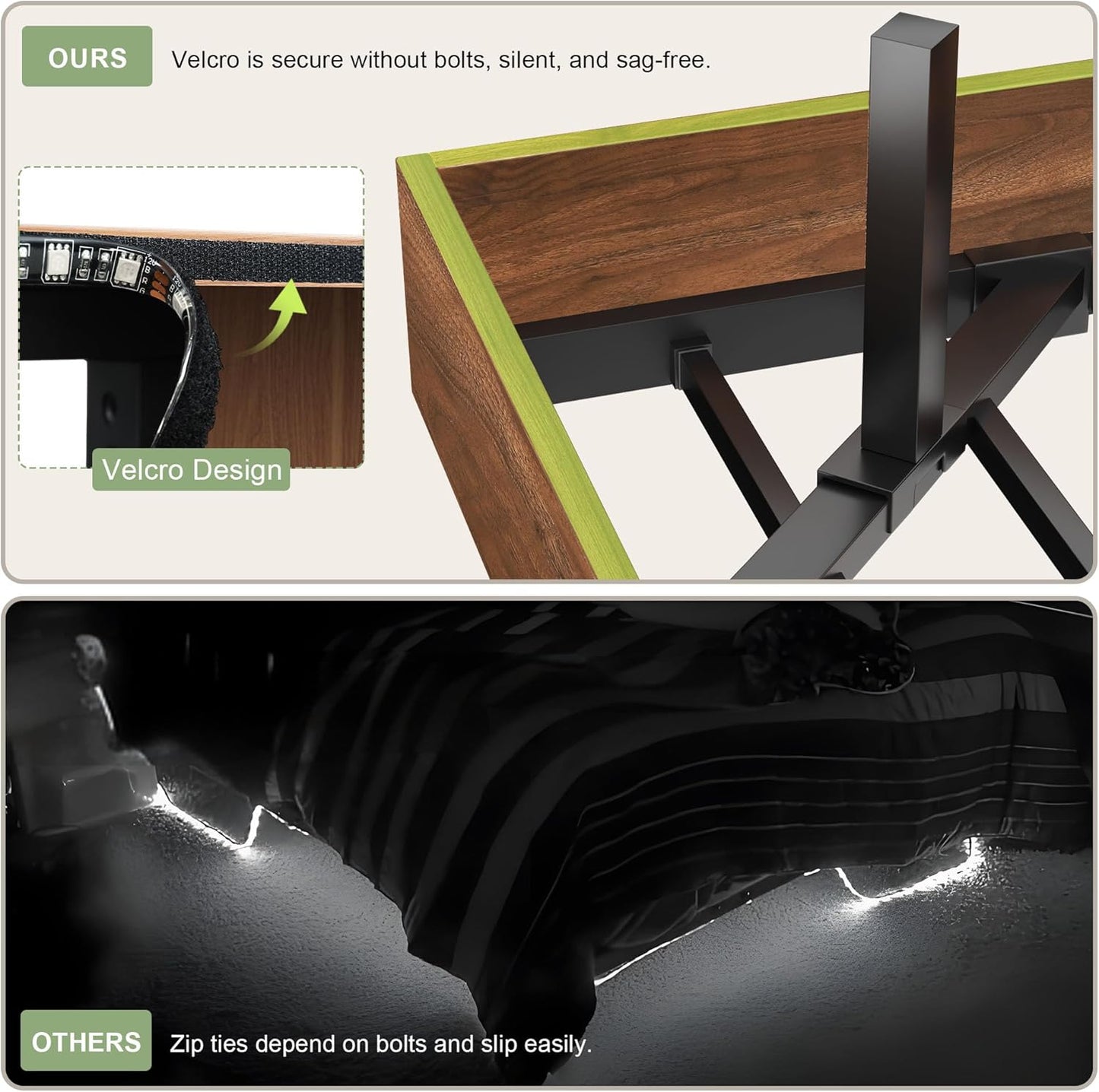 Feonase Floating Bed Frame Twin with Led Lights and Charging Station, Wood Full Size Bed Frame with Storage Headboard, Heavy Duty Metal Slats, No Box Spring Needed, Easy Assembly,Walnut
