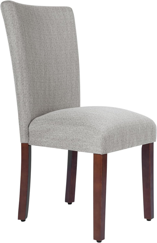 HomePop Parsons Classic Upholstered Accent Dining Chair, Single Pack, Light Grey