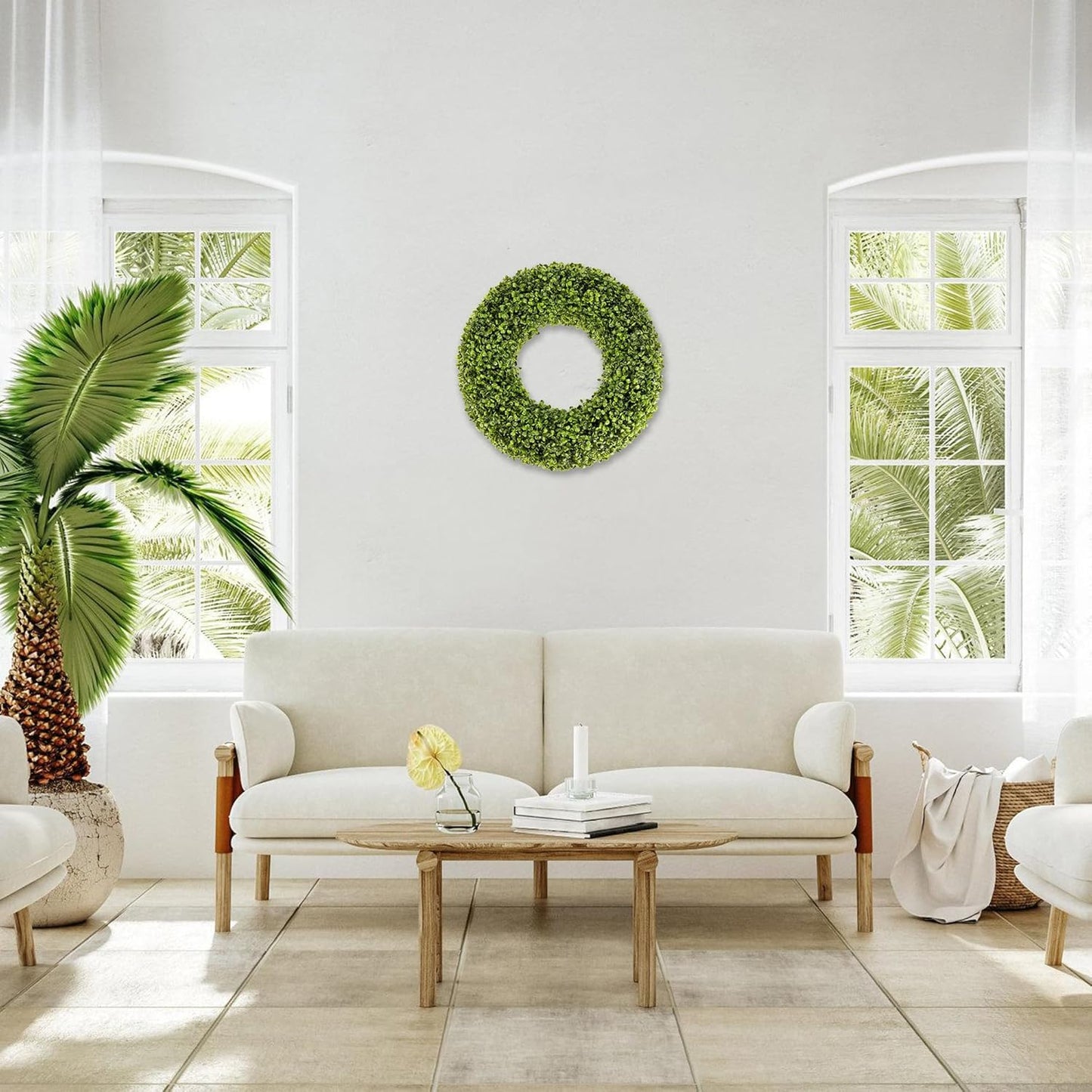 Boxwood Wreath - 20inch Outdoor/Indoor All Seasons Decor